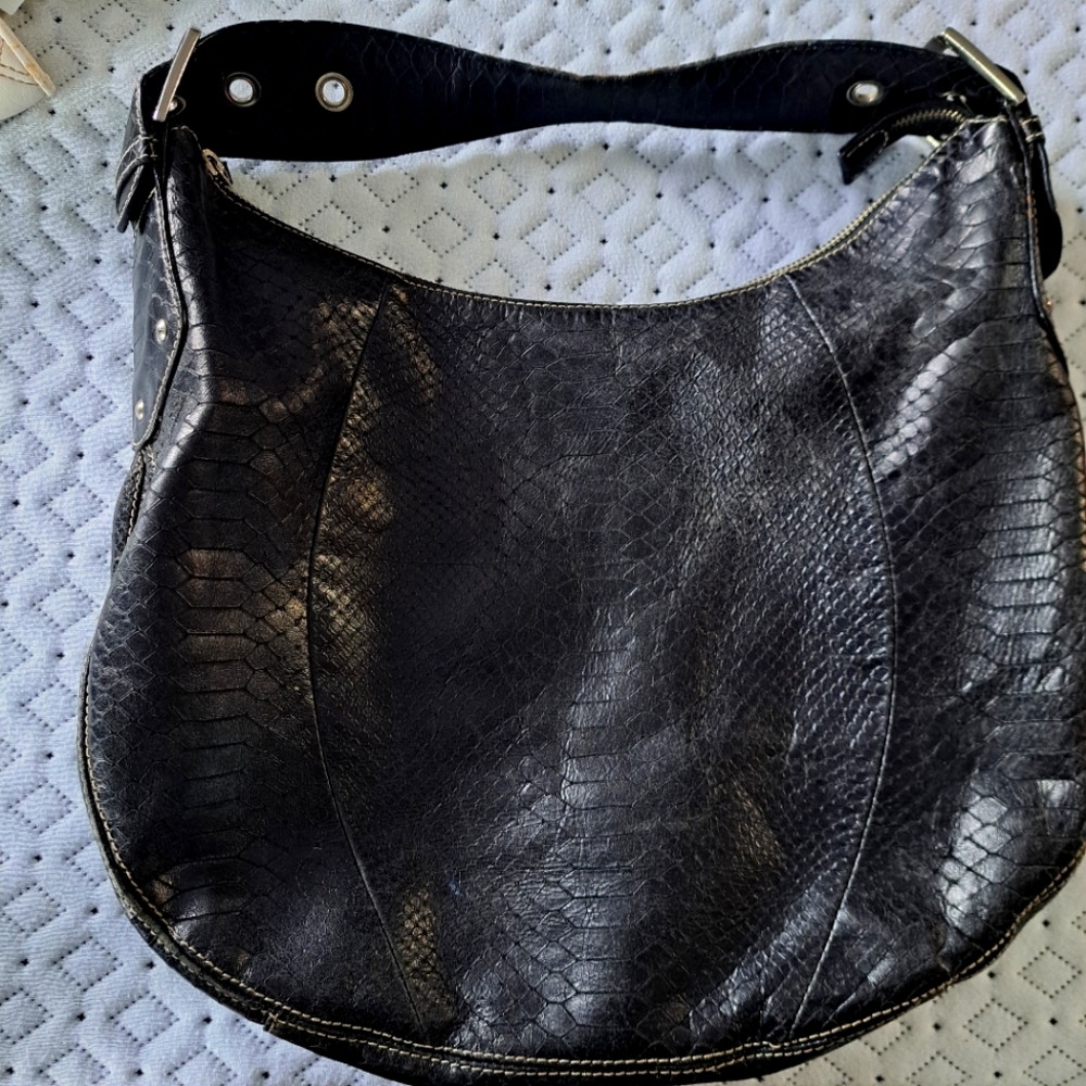 Black Leather Jones New York Shoulder Bag